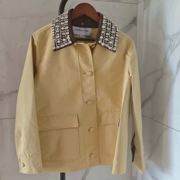 VERONICA BEARD Arlen Dickey crystal-embellished coated-cotton coat - Picture 5 of 13